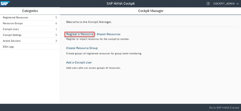 17_register a resource_Setting up the SAP Hana Cockpit _How to Configure the SAP HANA Cockpit 2.0