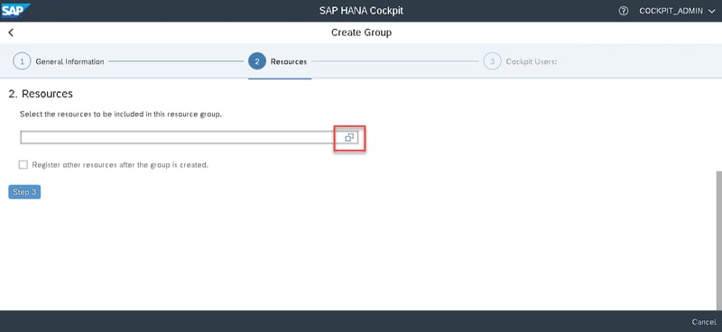 24_select new resources_Setting up the SAP Hana Cockpit _How to Configure the SAP HANA Cockpit 2.0