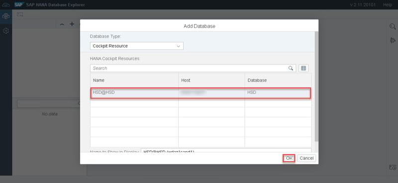 37_HSD resource_Configuring the database explorer_How to Configure the SAP HANA Cockpit 2.0
