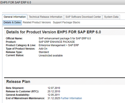 EHP5 FOR SAP ERP 6.0